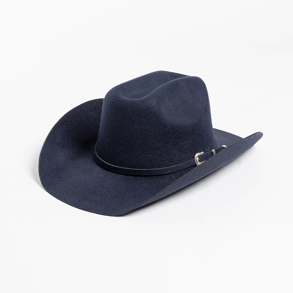 USPOP 100% Wool Western Cowboy Hat with Metal Buckle