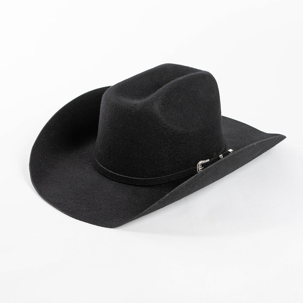 USPOP 100% Wool Western Cowboy Hat with Metal Buckle
