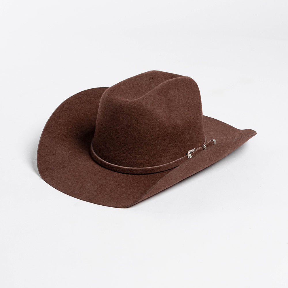 USPOP 100% Wool Western Cowboy Hat with Metal Buckle