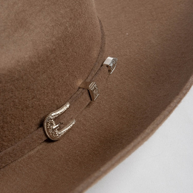 USPOP 100% Wool Western Cowboy Hat with Metal Buckle