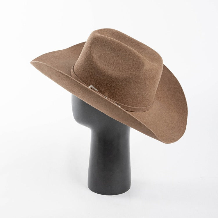 USPOP 100% Wool Western Cowboy Hat with Metal Buckle