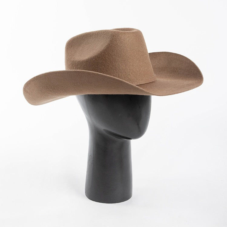 USPOP 100% Wool Western Cowboy Hat with Metal Buckle