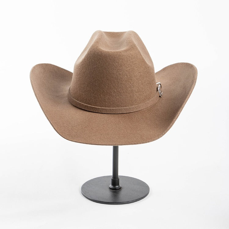 USPOP 100% Wool Western Cowboy Hat with Metal Buckle